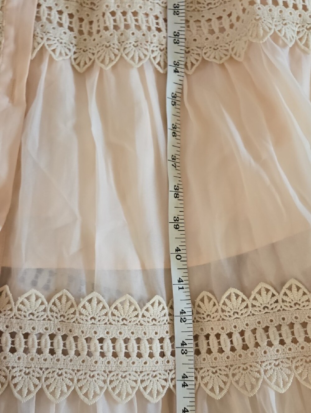 Cider Ivory Pearl Button High Neck Gaipure Lace Maxi Dress XL - Picture 10 of 12